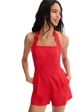 YUMI KIM Carson Romper in Red Womens Playsuit Shorts